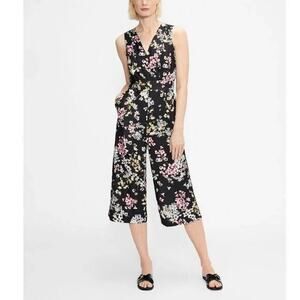 Ted Baker Benhi Jasmine Floral Sleeveless Wide Leg Jumpsuit V Neck 3 8 10 M